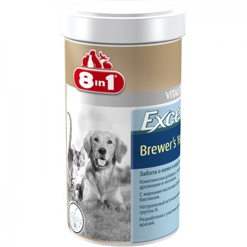 Excel Brewers Yeast. Витамины с пивными дрожжами и чесноком для собак и кошек, 140 табл. 8in1 (8в1)